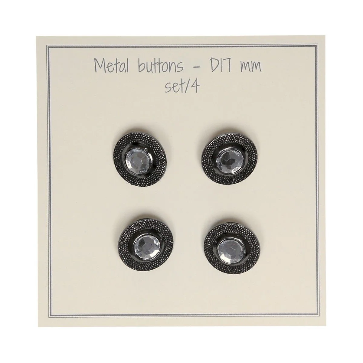 Knoopjes met strass-steen - 17 mm - 4 stuks - Image 4