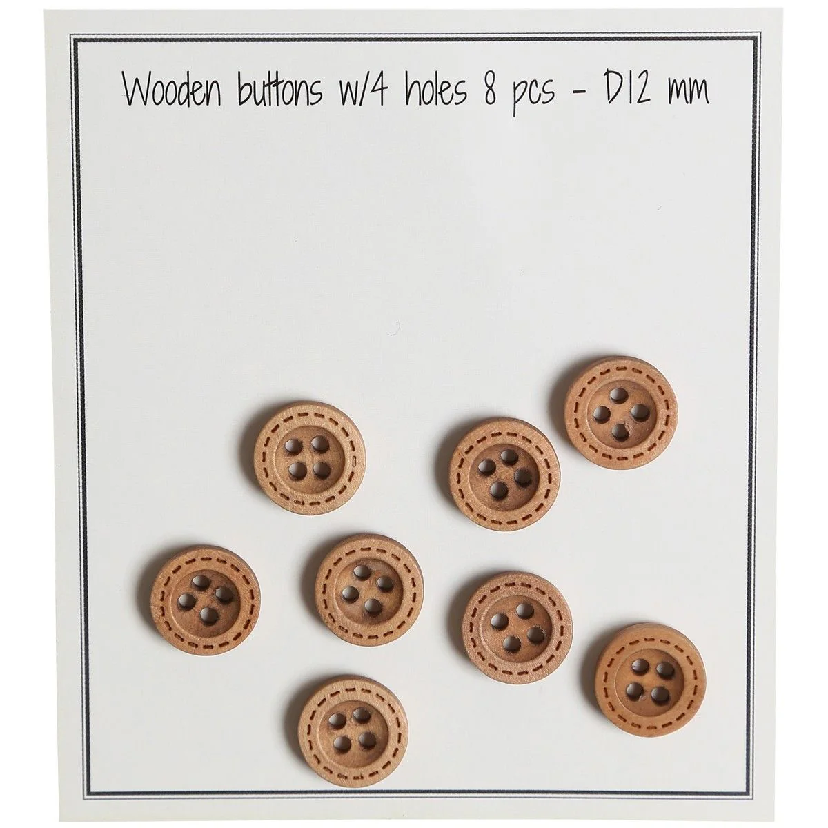 Houten knopen - Round Groove - Stekenpatroon - 8 stuks - Image 2